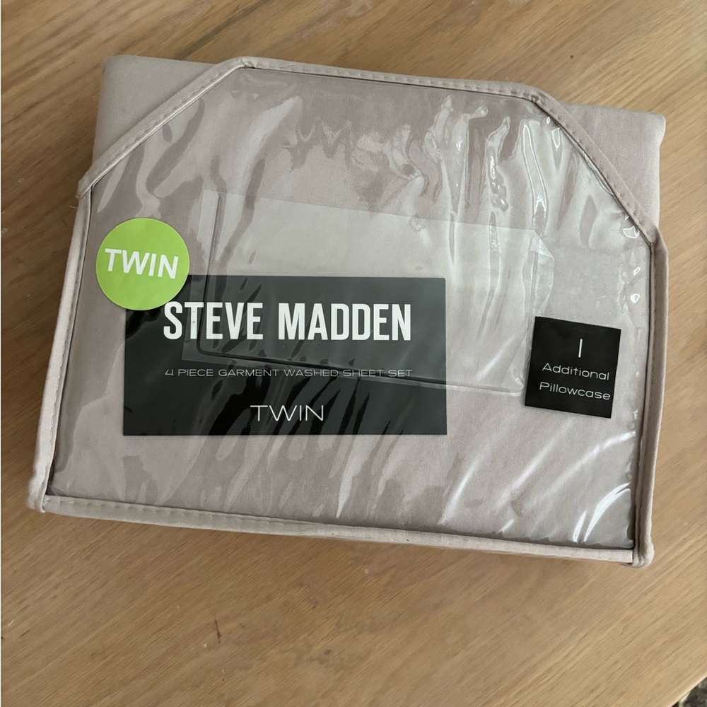 Steve Madden Twin Garment Washed Sheet Set - Light Brown